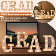 2025 Graduation Decorations, Grad Light Up Letters, Class of 2025 Graduation Sign with Battery Operated Lights, LED Grad Marquee Letters for High School, College, Graduation Party (GRAD)
