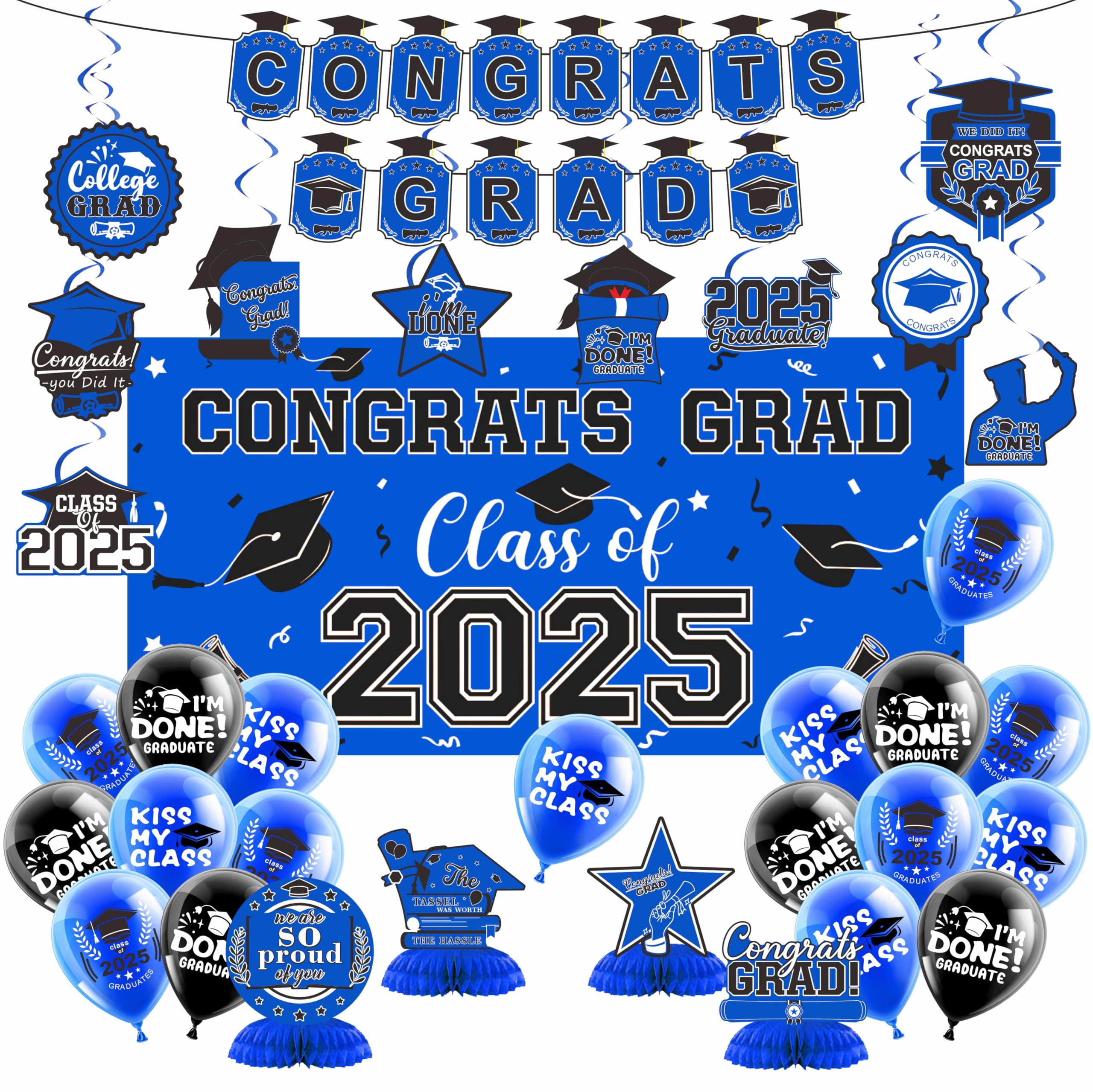 2025 Graduation Decorations Set- RRF12 Class of 2025 Grad Party ...