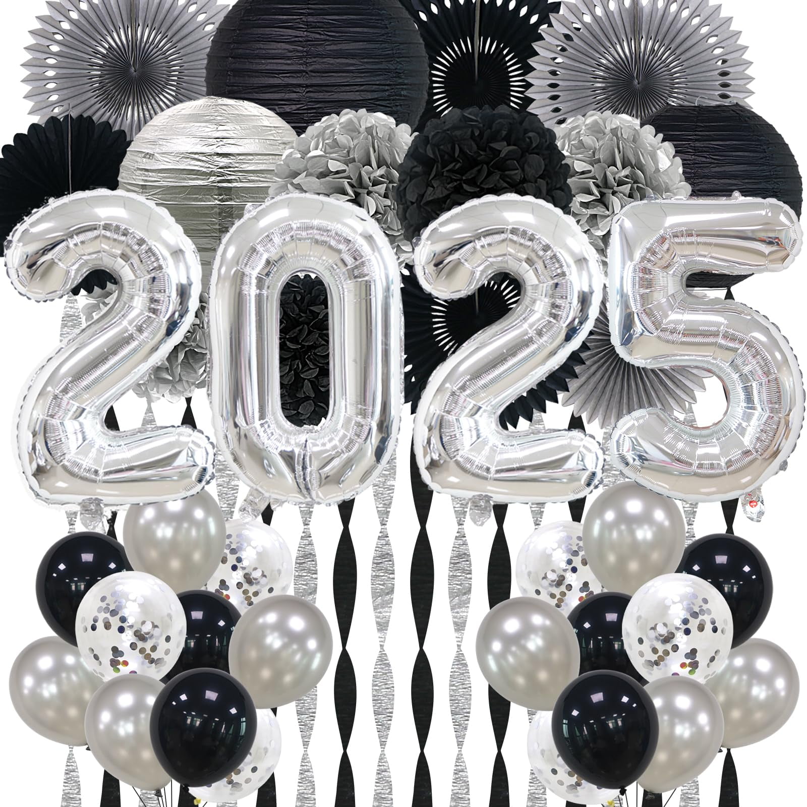 2025 Graduation Decorations silver and blake, Graduation Party 2025 Graduation Decorations silver and blake, Graduation Party
