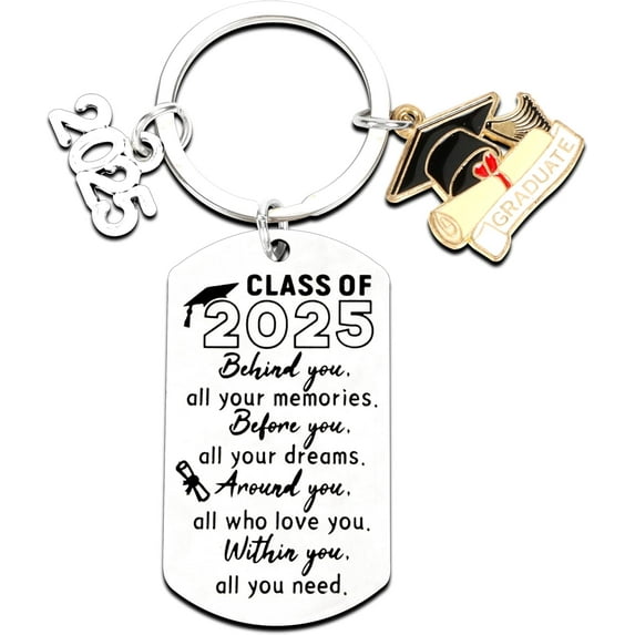 2025 Graduation Gift for Him Her - Class of 2025 Graduation Keychain, Inspirational Gift for College Junior and Senior High School Students Boys and Girls