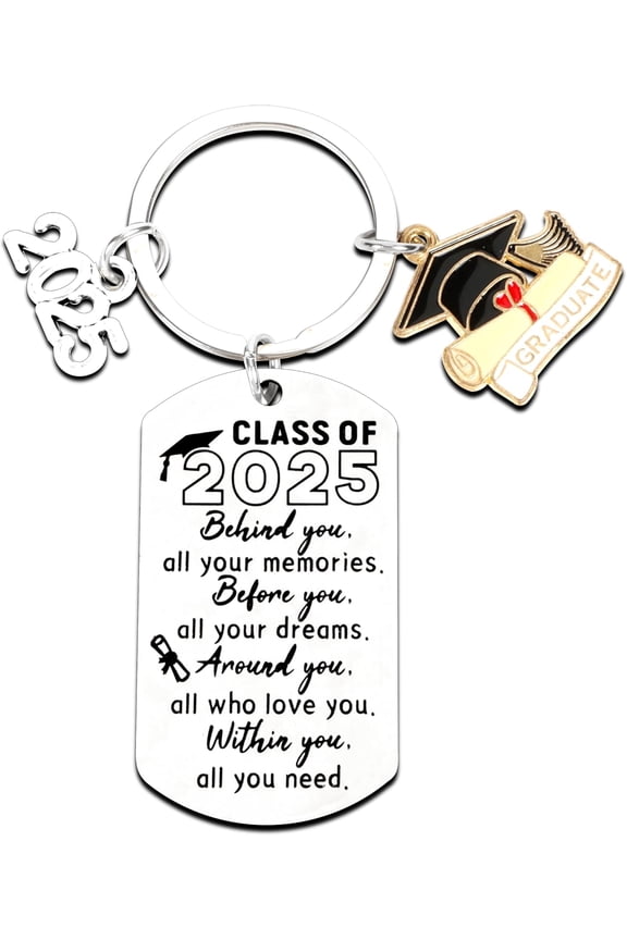 2025 Graduation Gift for Him Her - Class of 2025 Graduation Keychain, Inspirational Gift for College Junior and Senior High School Students Boys and Girls