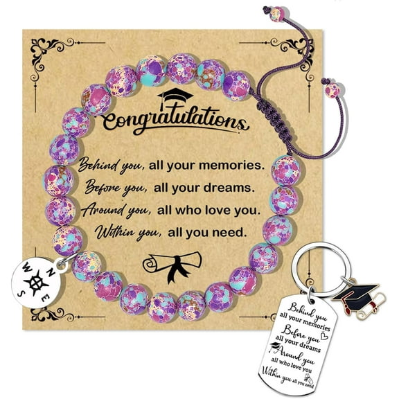 2025 Graduation Gift for Her Him Inspirational Graduation Gifts Bracelet Graduation Keychain for student