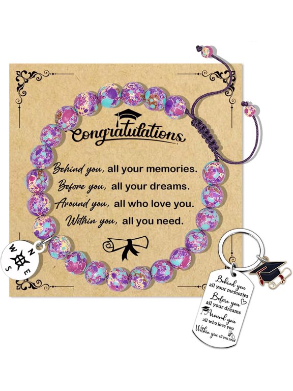 2025 Graduation Gift for Her Him Inspirational Graduation Gifts Bracelet Graduation Keychain for student
