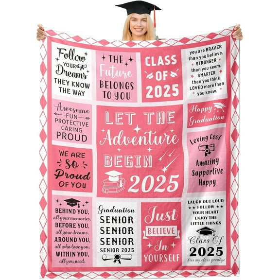 2025 Graduation Gifts for Her Graduation Blanket Class of 2025 College Graduation Gifts for Women 2025 Senior Gifts Throw Blanket Middle High School Phd 5th 8th Grade Graduation Decorations 50"×60"