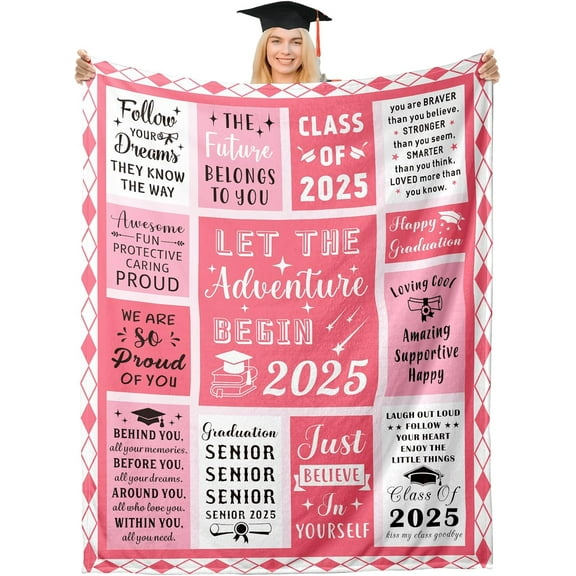 2025 Graduation Gifts for Her Graduation Decorations Class of 2025 College Graduation Gifts for Women 2025 Senior Gifts Middle High School Master Phd Nurse 5th 8th Graduate Throw Blanket 50"×60"
