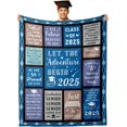 thumbnail image 1 of 2025 Graduation Gifts for Him Class of 2025 Throw Blanket College Graduation Gifts for Men 2025 Senior Graduation Blanket Gifts Middle High School Master Phd Nurse Graduation Decorations 40x50, 1 of 6