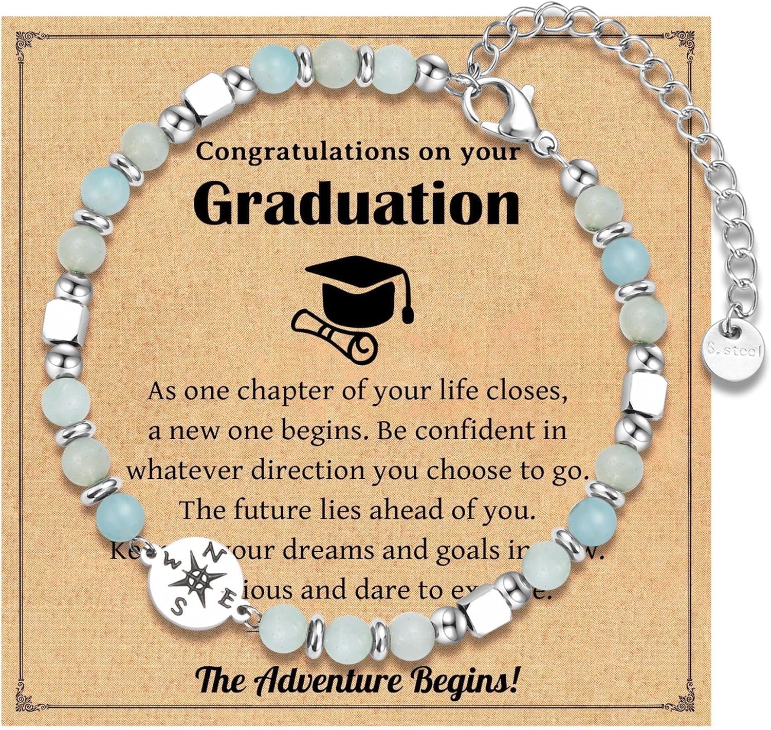 2025 Graduation Gifts for Her, Compass Bracelet for Girls Women ...