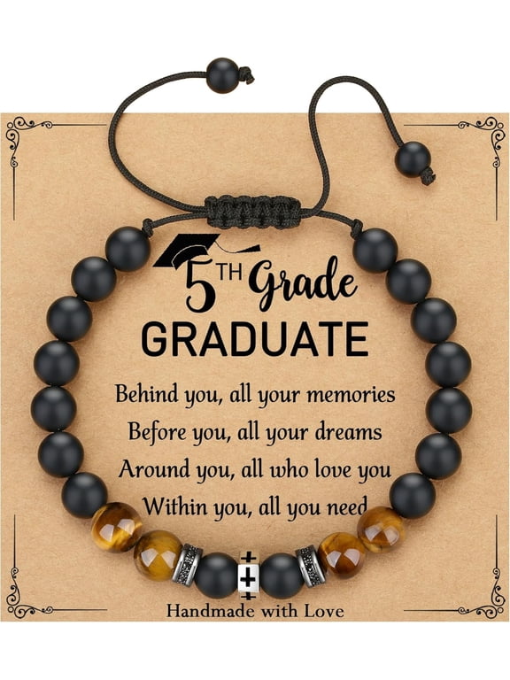 2025 Graduation Gifts for Him, High School College Graduation Gifts for Men Cross Bracelet Son with Meaningful Cards