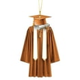 thumbnail image 1 of 2025 Graduation Gown Ornament - Wood & Acrylic Keepsake Hanging Decoration for Christmas Tree/Graduation Party/Gift, Personalized Year & School Motif (Orange)​, 1 of 4