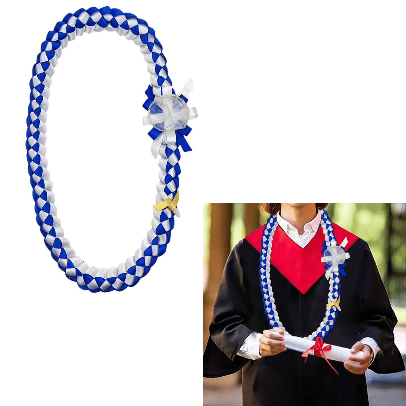 Honors Ribbon Graduation 2025 Graduation_Leis Class of 2025 Grad Ribbon Double Braided Ribbon ...