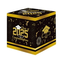 2025 Graduation Money & Card Box - Decorative Foldable Cardboard Holder for Graduation Party - Congrats Grad Gift Card Organizer with Themed Designs