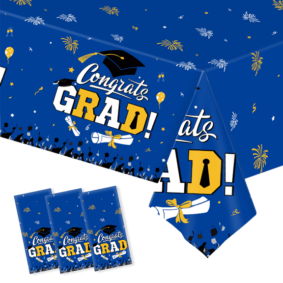 2026 Graduation Party Decorations 3pack Class of 2026 Graduation Blue Table Cloths Gongrats Grad Table Cover Graduation Party Supplies for High School University College Graduation Decoration