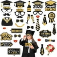 thumbnail image 1 of 2025 Graduation Photo Booth Props - 35 Pcs Graduation Photo Props Set, Class of 2025 Grad Decor for All Ages of Graduates, Black and Gold Photo Props for Graduation Party Decorations Supplies Favors, 1 of 9