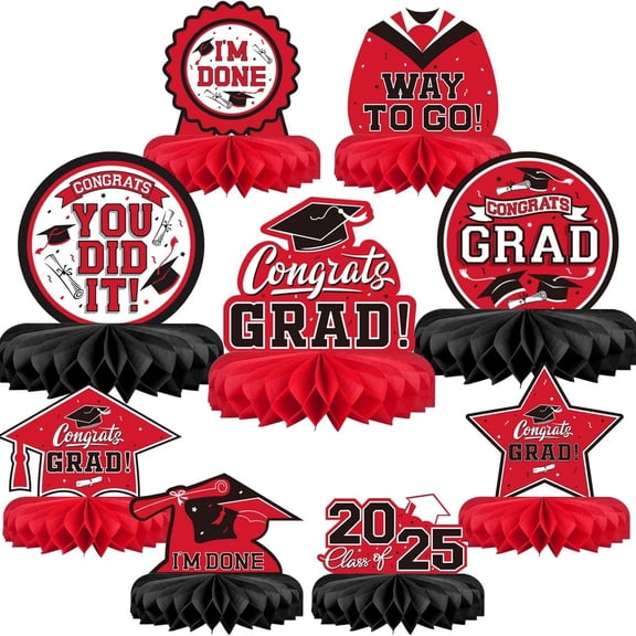 2025 Graduation Season Doctoral Hat Honeycomb Ornament Desktop Decoration Paper Fan Honeycomb Ball Graduation Party Decoration