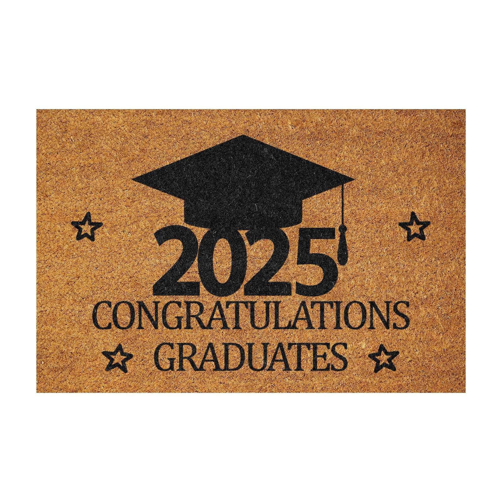 2025 Graduation Theme Doormat, Polyester, Non-Slip Bottom, Water ...