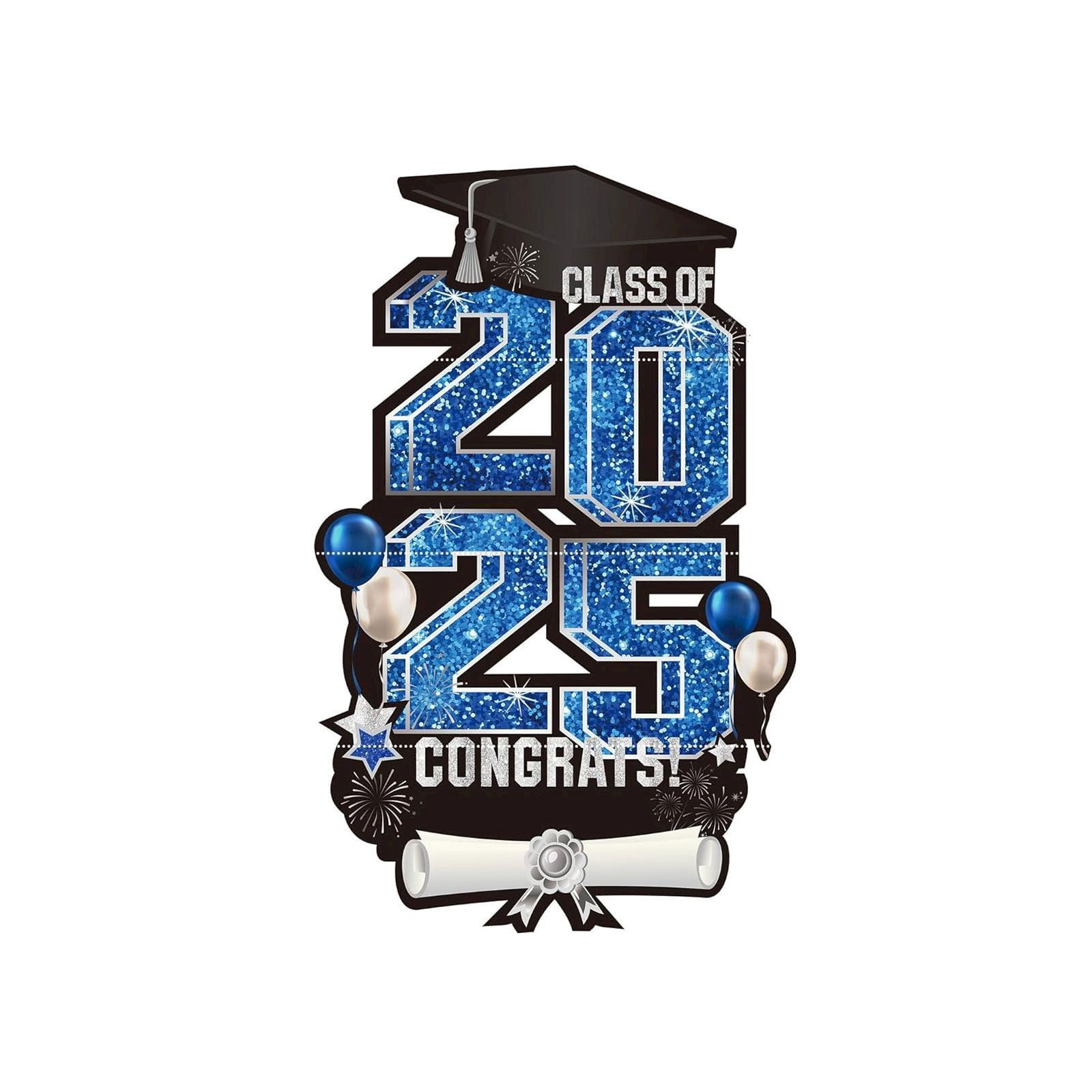 2025 Graduation Yard Sign Decorations Black Gold Congrats Grad Class of ...