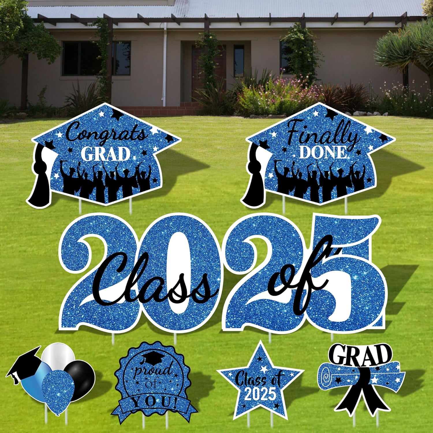 2025 Graduation Yard Sign Stakes Decorations - Congrats Grad Class of ...