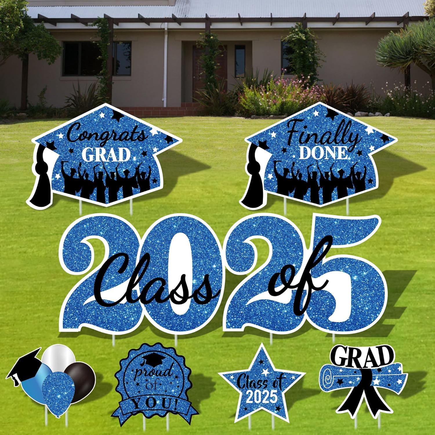 2025 Graduation Yard Sign Stakes Decorations - Congrats Grad Class of ...