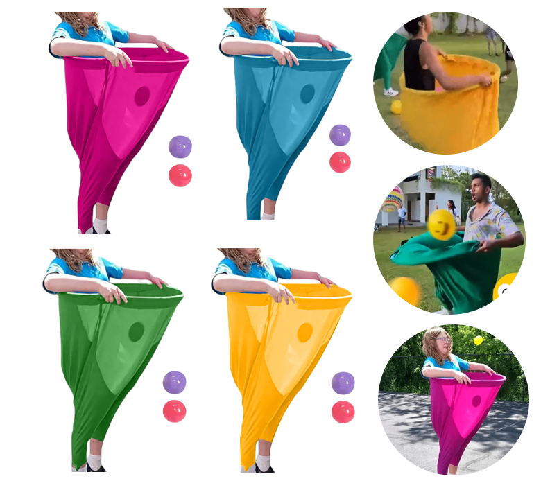 Granny Pants Yard Game Set (4 Pants, 18 Balls, 2 Pumps) – Hilarious Outdoor Party Game For All Ages