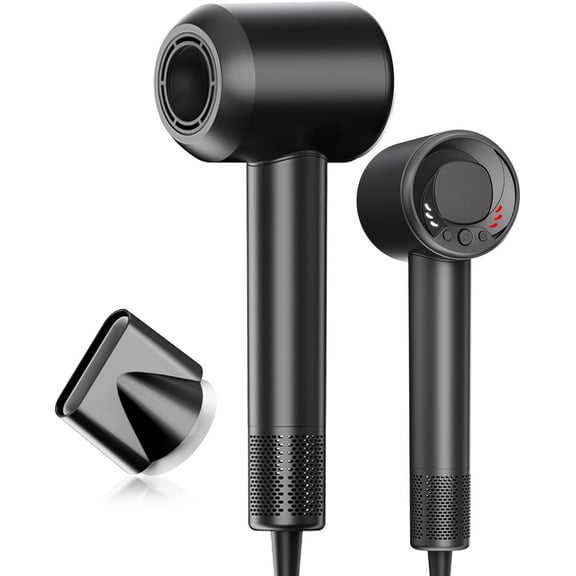 2025 Hair Dryer, 140, 000 RPM High Speed Blow Dryer for Fast Drying, Negative Ionic Hair Dryers for Women, Thermo Control Lightweight Hairdryer for Home and Travel Black