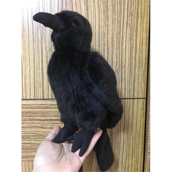 2026 Halloween 10" Realistic Crow Plush, Cute Black Raven Stuffed Animal Plush Toy, Soft Raven Bird Stuffed Toys Doll, Kids Birthday Gift Decor
