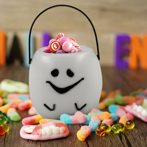 2025 Halloween Candy Bucket - Trick or Treat Pail | Party Decorations | Kids Collection Bucket | Reusable Plastic Container | Props