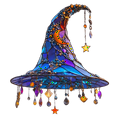 thumbnail image 1 of 2025 Halloween Charming Moonlight Witch Hat, 7"×7.8" 2d Acrylic Magical Witch Hat Hanging Decor, Witch Hat Pendant Wall Hanging Halloween & Home Decoration, 1 of 8