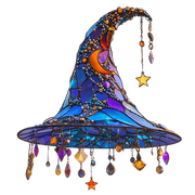 2025 Halloween Charming Moonlight Witch Hat, 7 7.8 2d Acrylic Magical Witch Hat Hanging Decor, Witch Hat Pendant Wall Hanging Halloween & Home Decoration