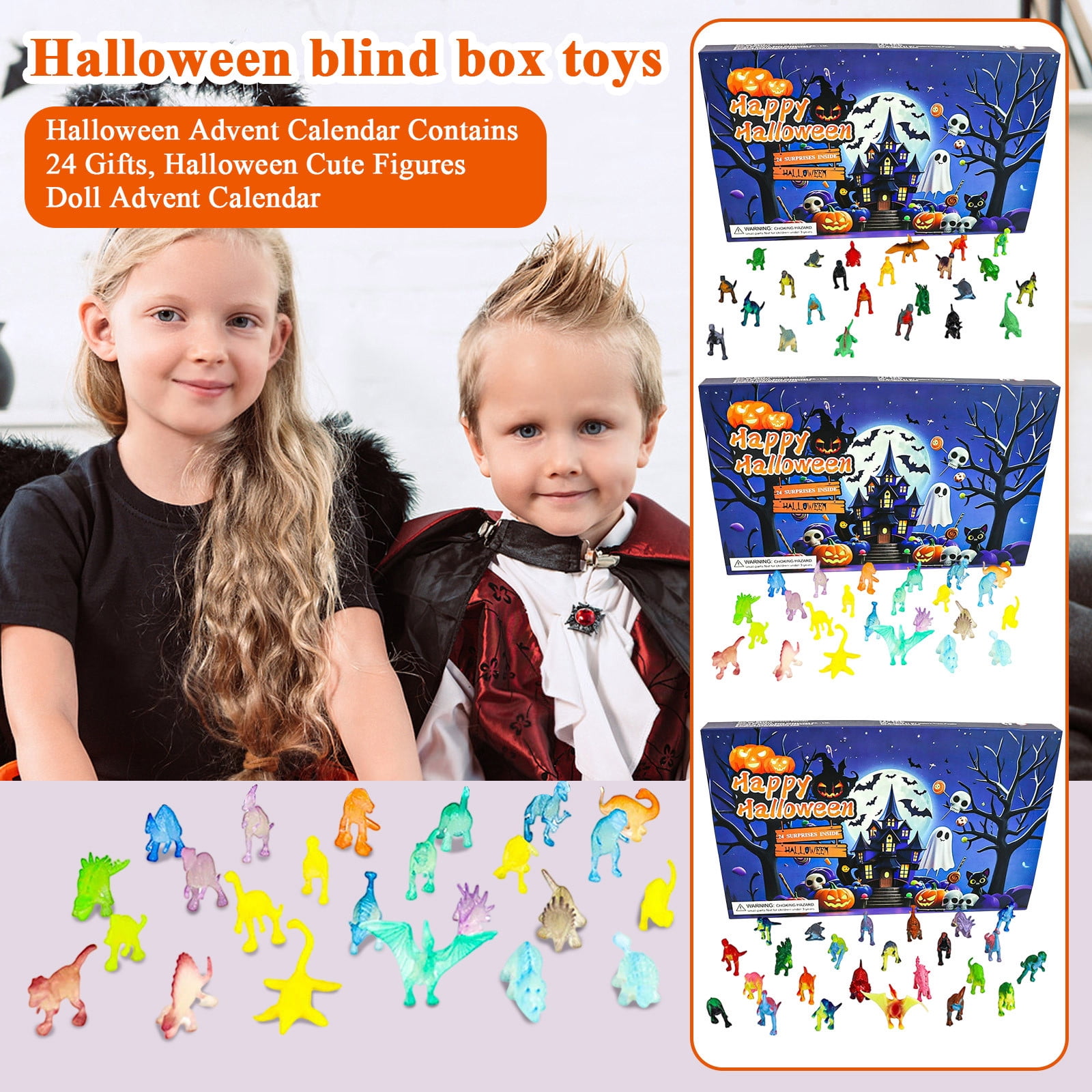 2025 Halloween Decoration Advent Calendar with 24 Surprise Toys, Spooky ...