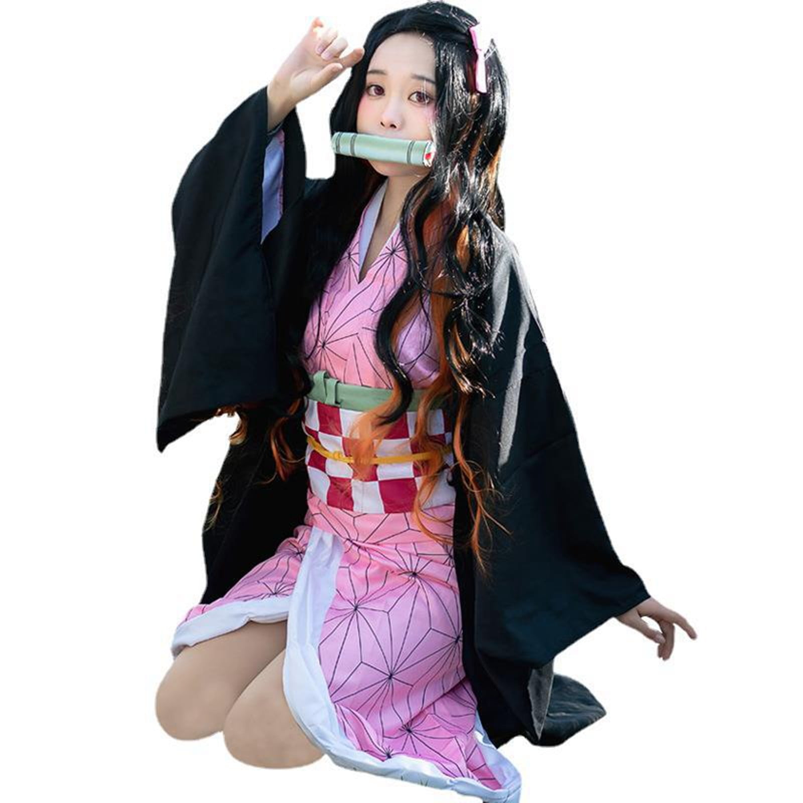 Kimono Caçador De Demônios Anime Kimetsu no Yaiba Cosplay Nezuko Kamado Uniforme Roupas E