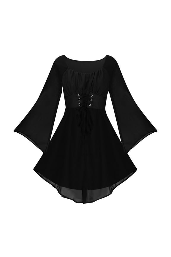 2025 Halloween Dresses for Women Renaissance Gothic Dress Butterfly Sleeve Medieval Steampunk Cosplay Dress