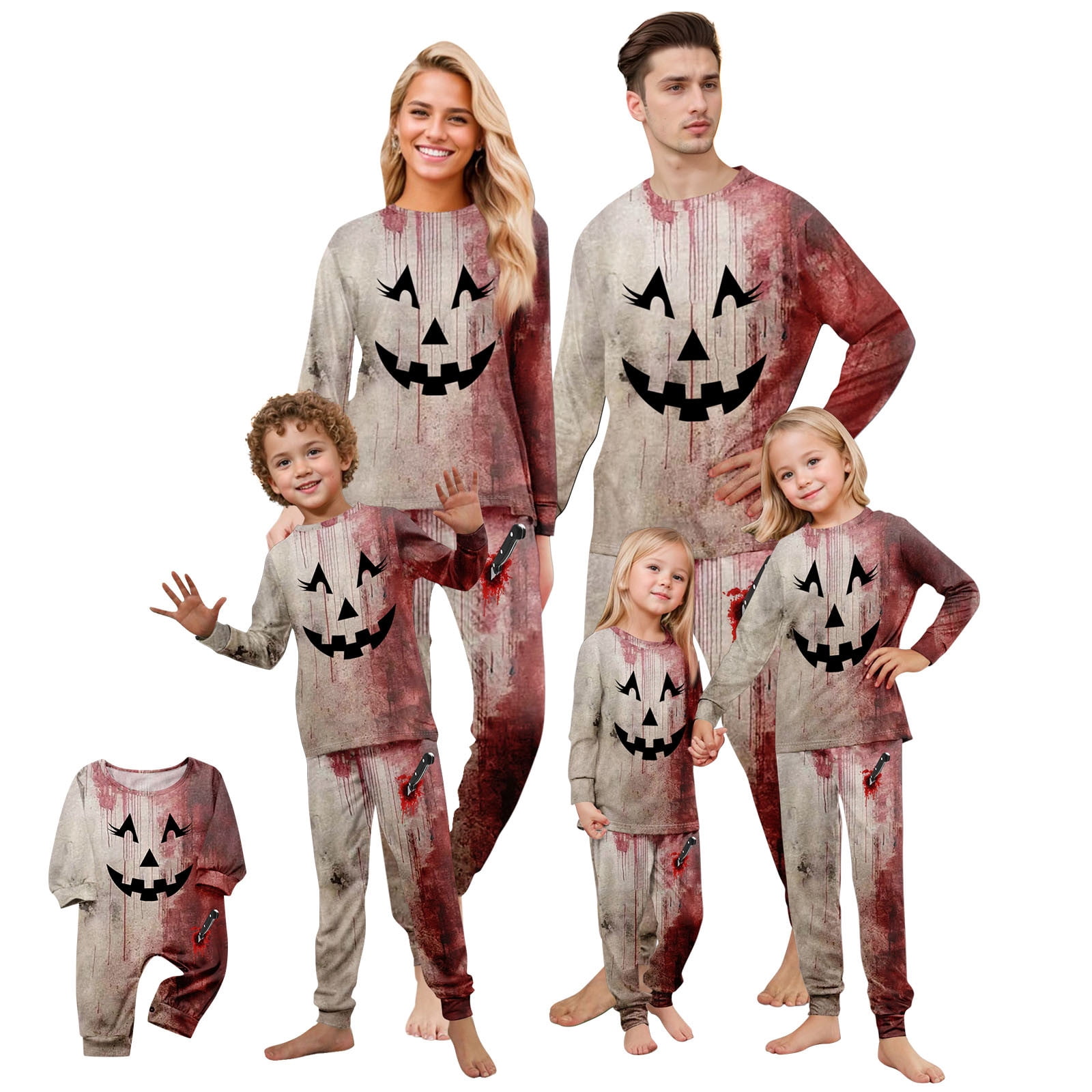 2025 Halloween Family Pajamas Matching Set, Family Halloween Sleepwear ...