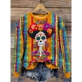 thumbnail image 1 of 2025 Halloween Horror Women's Long Sleeve Sweatshirt 3D Digital Printing, 1 of 4
