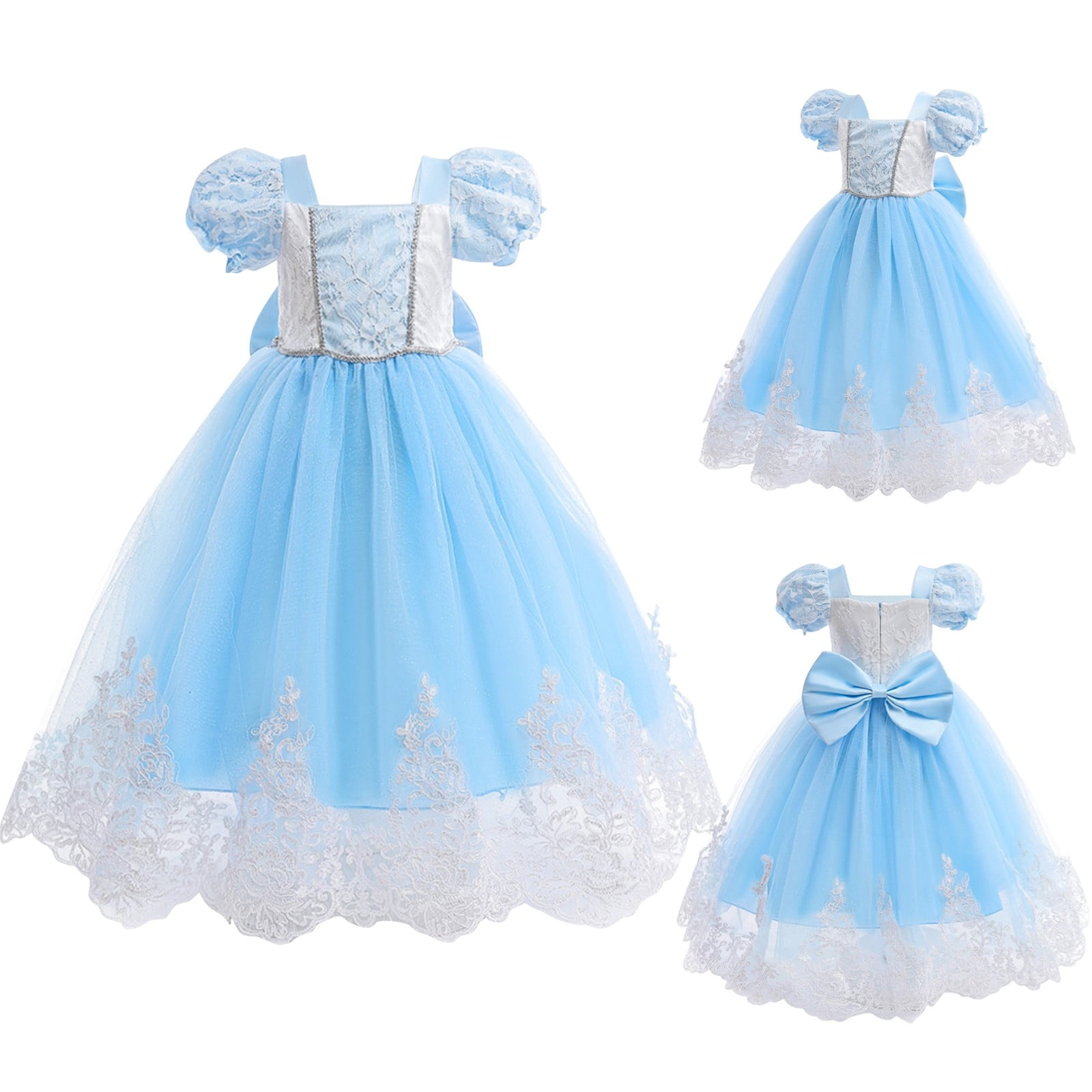 AmzManch Ocean Princess Costume For Girls – Dress Up Set With Garland & Necklace, Halloween Dress