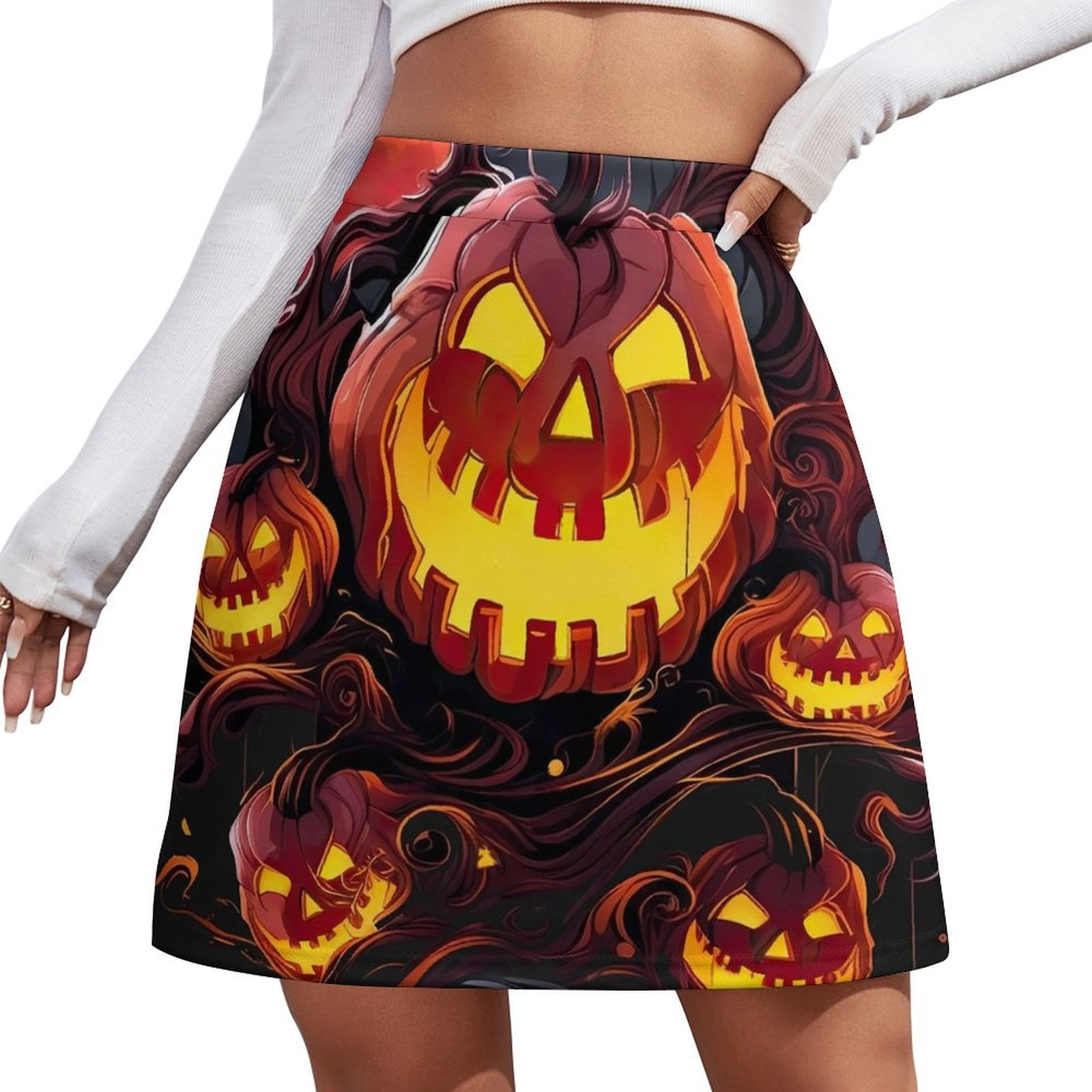 2025 Halloween Pumpkins Skirt Women The Great Pumpkin Trendy Mini