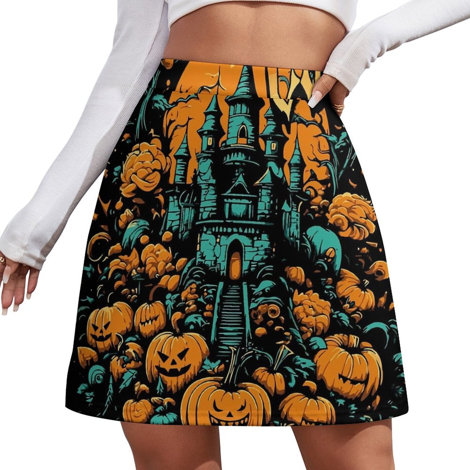 2025 Halloween Pumpkins Skirt Women The Great Pumpkin Trendy Mini
