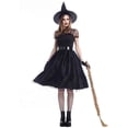 thumbnail image 1 of 2025 Halloween Witch Costume Women, Sexy Witch Costumes for Women Halloween Fancy Dress Witch Dress Sexy Halloween Costume Woman Black M, 1 of 7