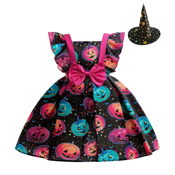 Cute Retro Witch Costume Dress for Teens Halloween Fancy Dress Party Cosplay Outfit Black 150