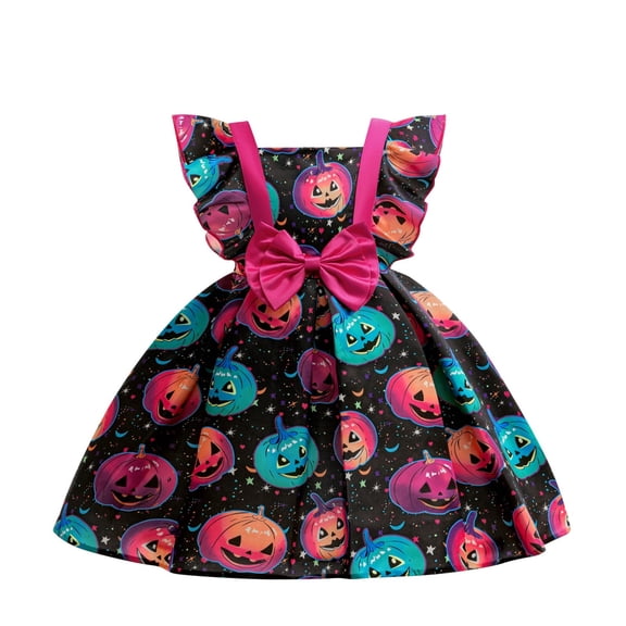 Cute Retro Witch Costume Dress for Teens Halloween Fancy Dress Party Cosplay Outfit Hot Pink 150