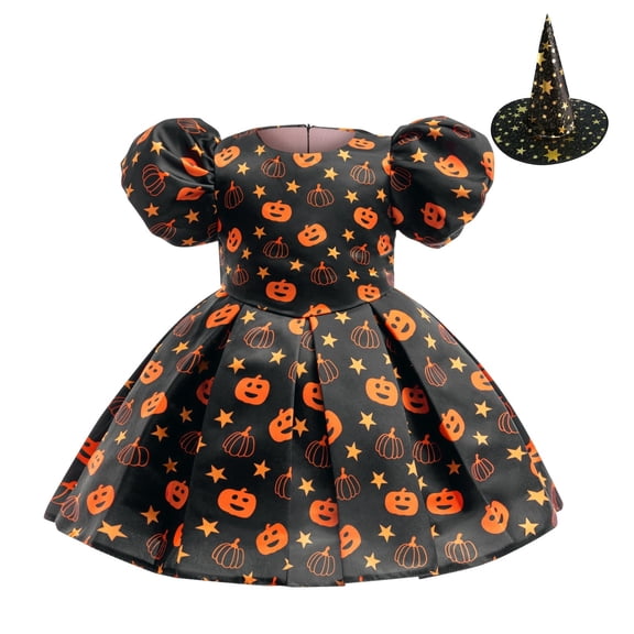 Halloween Witch Costume Cute Retro Witch Dress Halloween Fancy Dress Witch Dress Orange 70