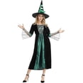 thumbnail image 1 of Halloween Witch Costume for Women, Halloween Gothic Witch Dresses for Fancy Dress Party Green S, 1 of 7