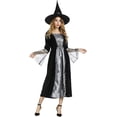 thumbnail image 1 of Halloween Witch Costume for Women, Halloween Gothic Witch Dresses for Fancy Dress Party Silver S, 1 of 8