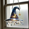 thumbnail image 1 of 2025 Halloween Witch Hat Hanging Ornament, 2d Acrylic Magical Hat, Magical Window Wall Decor for Indoor Outdoor Party & Year-Round Gothic Home, 1 of 4