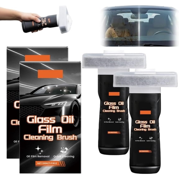 2025 Handheld Glass Oil-Film Remover,New Upgrade Emulsion Cleaner Glass Cleaning Board,Glasses Oil Film Remover for Car Windows,Windshield Household Glasses Oils Stain Removal Tool(2pcs)