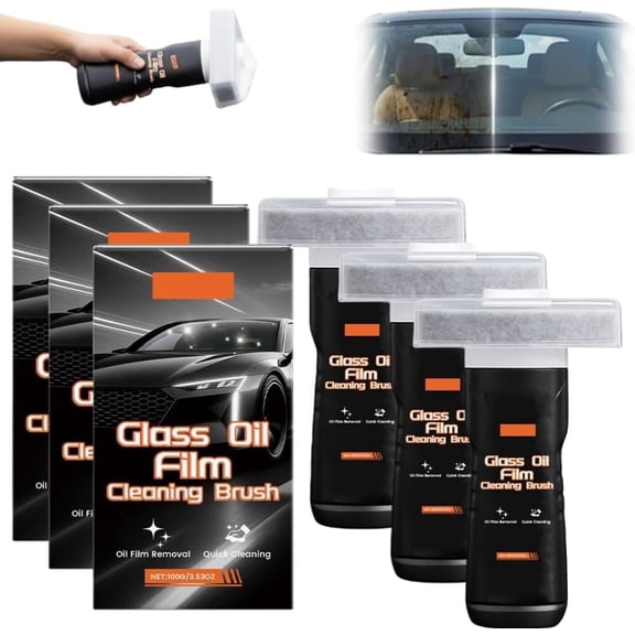 2025 Handheld Glass Oil-Film Remover,New Upgrade Emulsion Cleaner Glass Cleaning Board,Glasses Oil Film Remover for Car Windows,Windshield Household Glasses Oils Stain Removal Tool(3pcs)