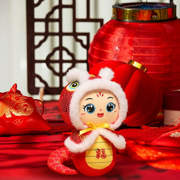 2025 Happy Chinese New Year Snake Plush Animal Toys,7.9 Inch Lucky Snake Stuffed Plush Animals Mascot Snake Toys Chinese Zodiac Animals Snake Doll for New Year Home Car Decoration