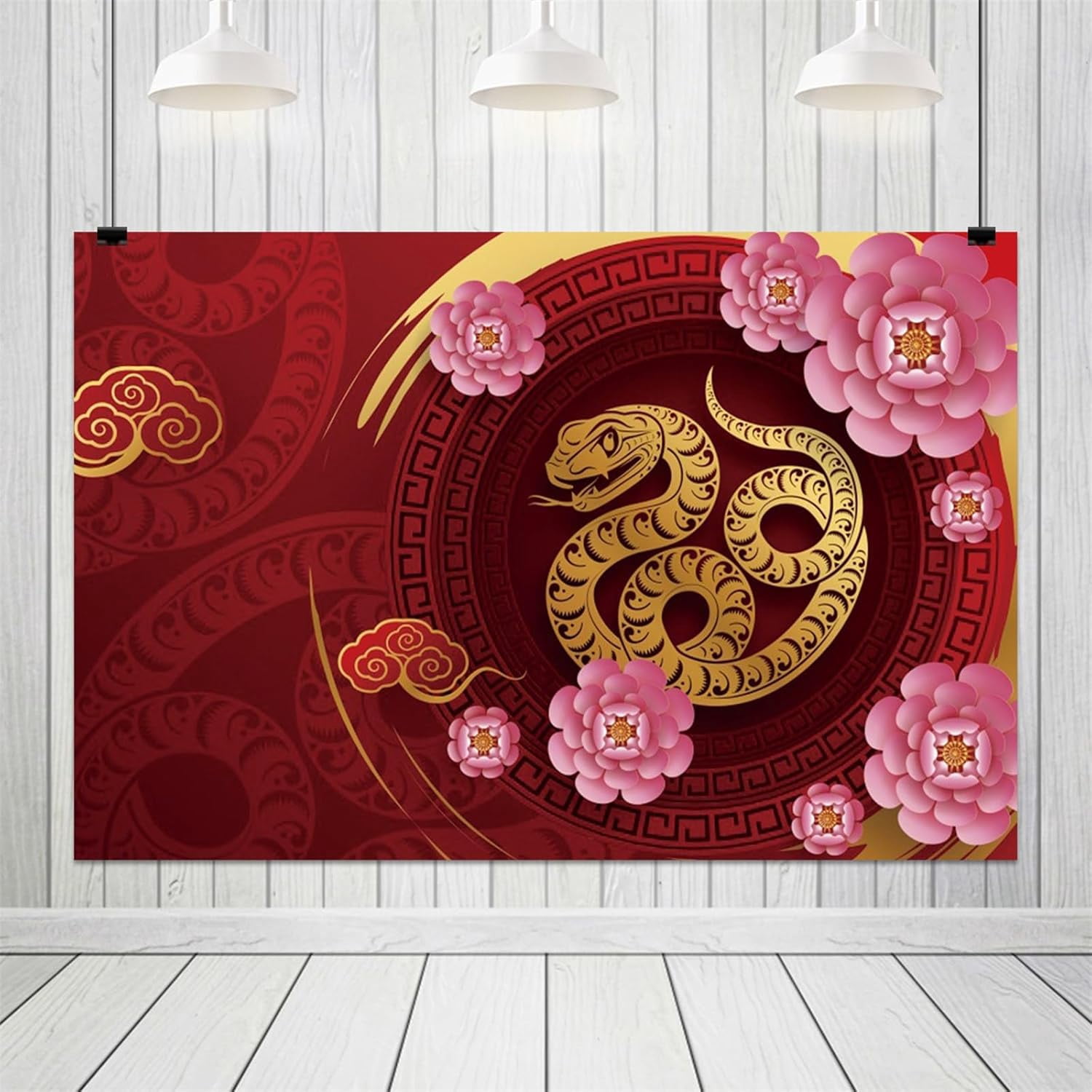 2025 Happy New Year Backdrop Black Gold Fireworks Balloons New Year ...
