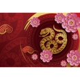 2025 Happy New Year Backdrop Chinese Style Red Lantern Snake Spring