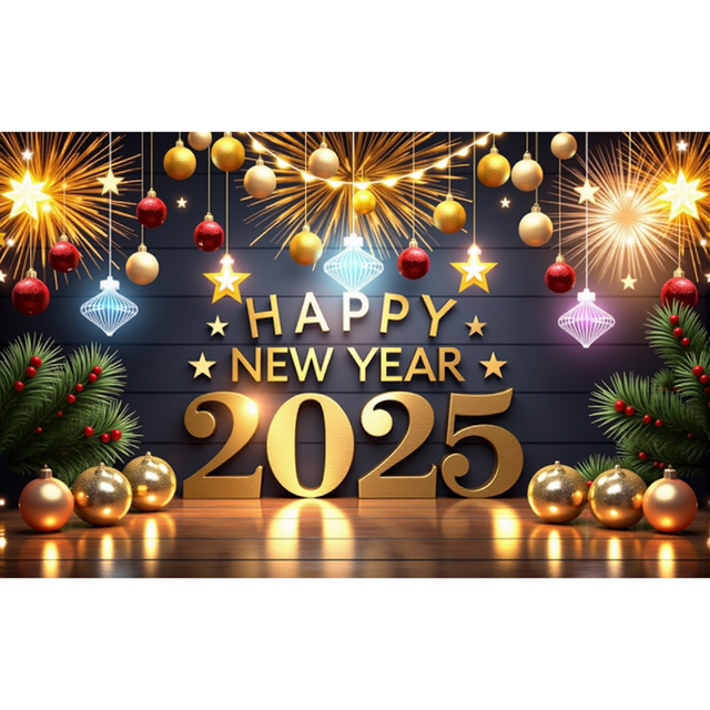 2025 Happy New Year Backdrops for Christmas Photography Decor