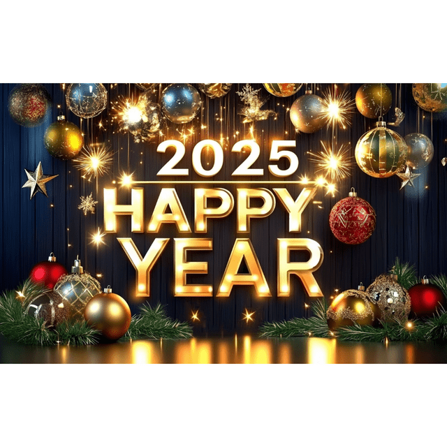 2025 Happy New Year Backdrops for Christmas Photography Decor